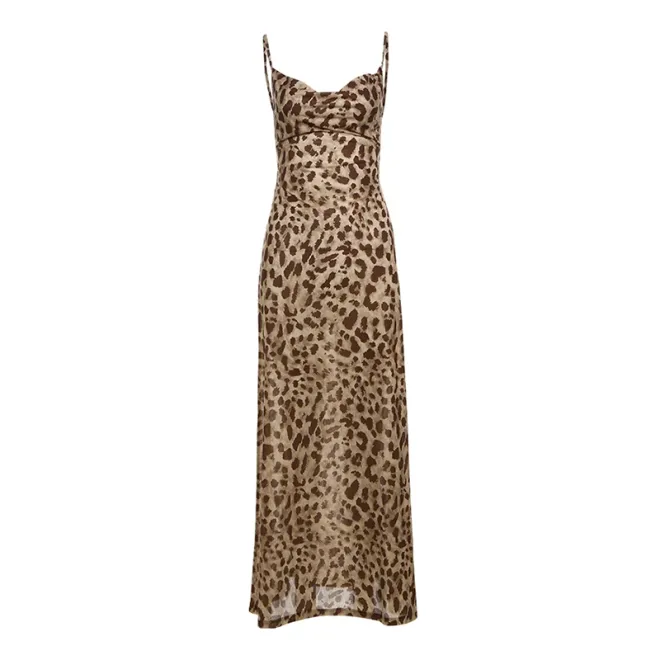 leopard print dress, backless dress, leopard dress, spaghetti straps dress, sleeveless dress
