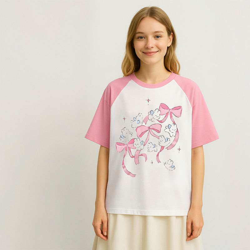 women t shirt, oversized t shirt, pink t shirt, cute t shirt, kawaii t shirt, japanese style t shirt