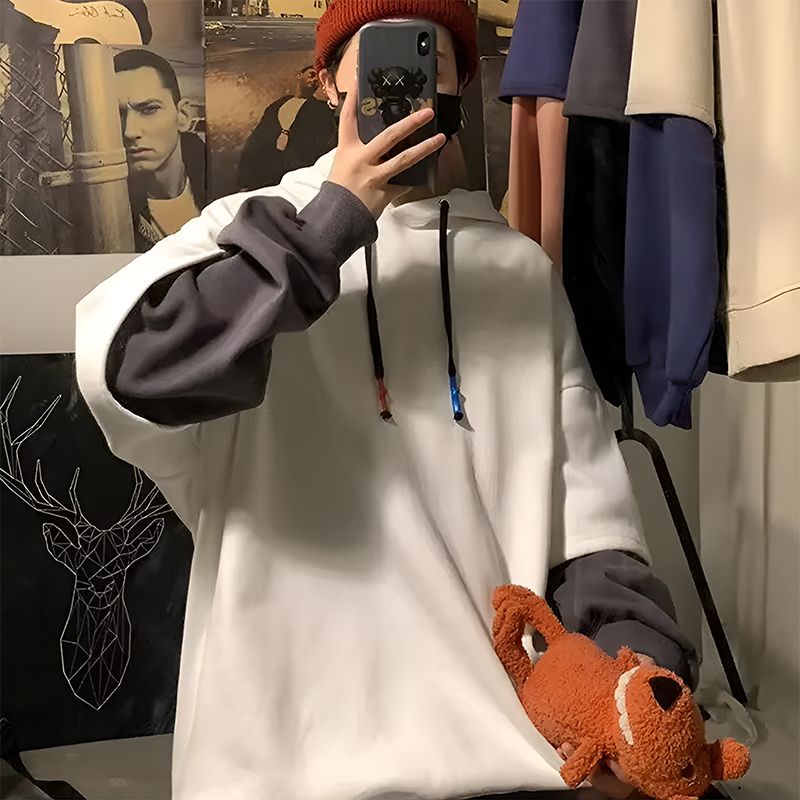 mens hoodie, oversized hoodie, two piece hoodie