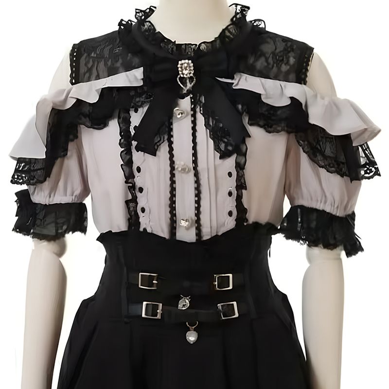 Women’s Off-Shoulder Bow Blouse Black