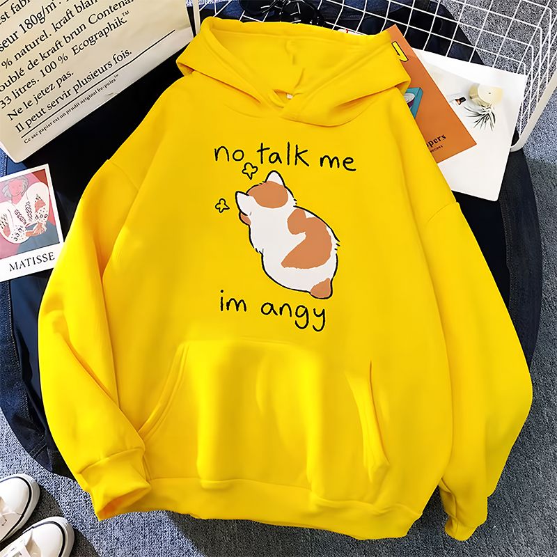 No Talk Me Print Women&#8217;s Hoodie Main (3)