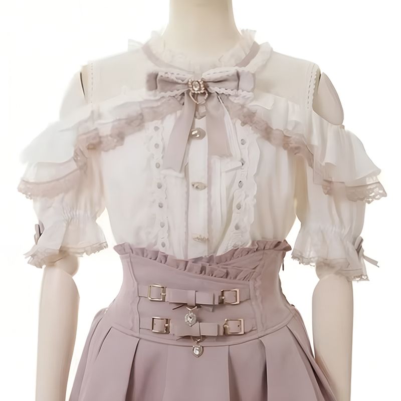 Women’s Off-Shoulder Bow Blouse Pink