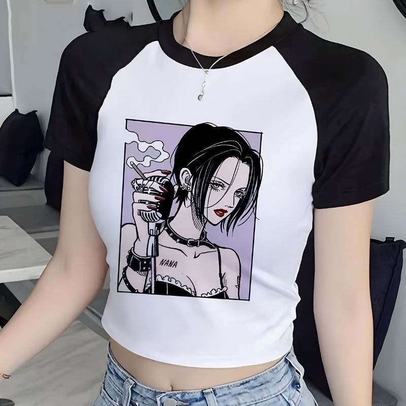crop top t shirt, anime t-shirt