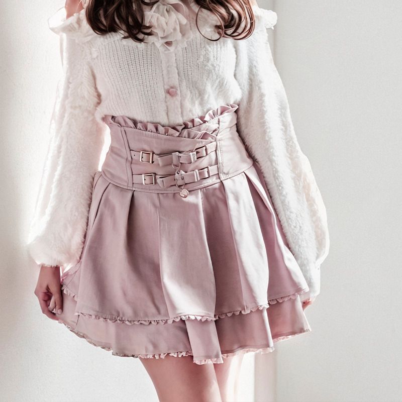 mini skirt, high waist mini skirt, double layer skirt, japanese mini skirt