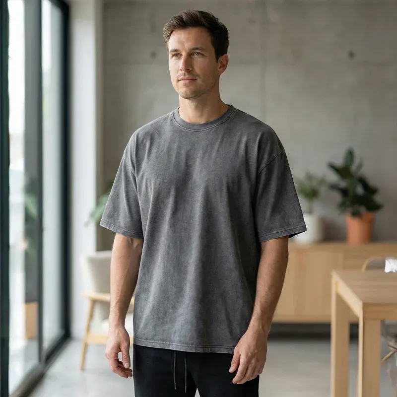 mens t shirt, oversized t shirt, cotton t shirt, vintage t shirt, washed t shirt, loose t shirt, casual t shirt, breathable t shirt