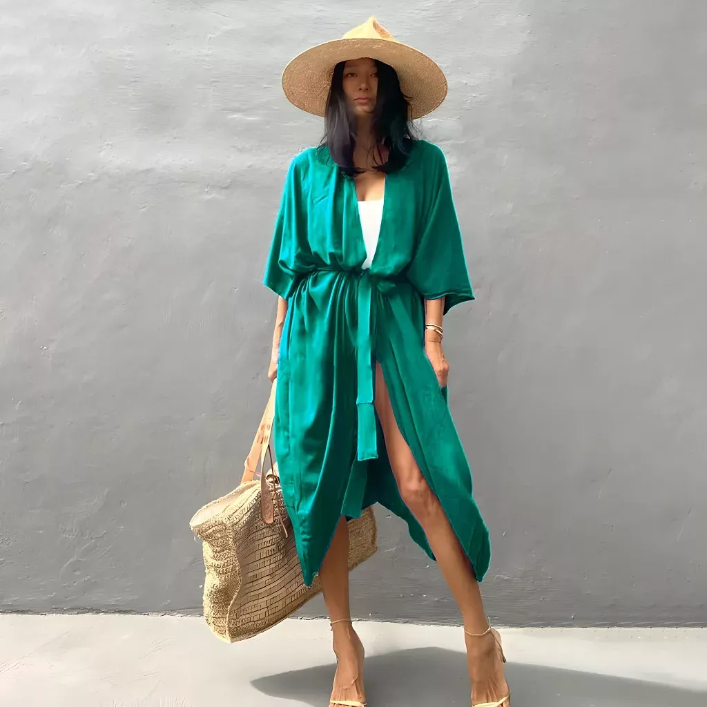 Green-Beach-Cover-Up-Kimono-KIMONOMO-green-1-problembo.com_