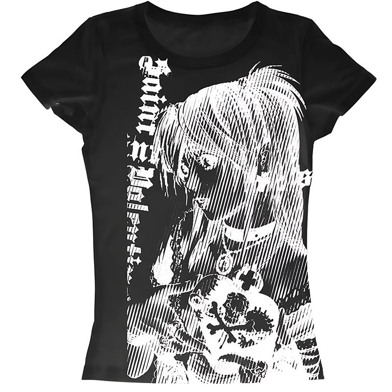 black_Women’s Anime Girl Vintage T-Shirt